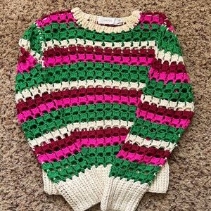 Greylin crocheted Multicolor Striped Sweater